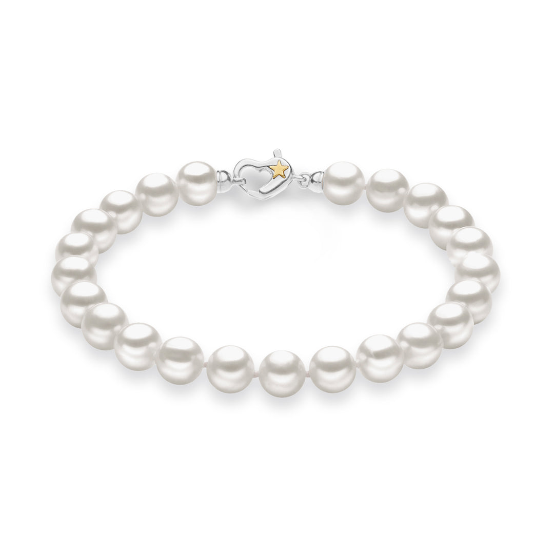 Bracciale Comete - Perle di Acquadolce in Argento e Stella in Oro giallo