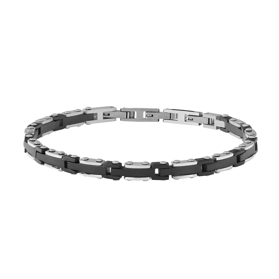 Bracciale Comete -  Acciaio con Pvd Nero e Zircone