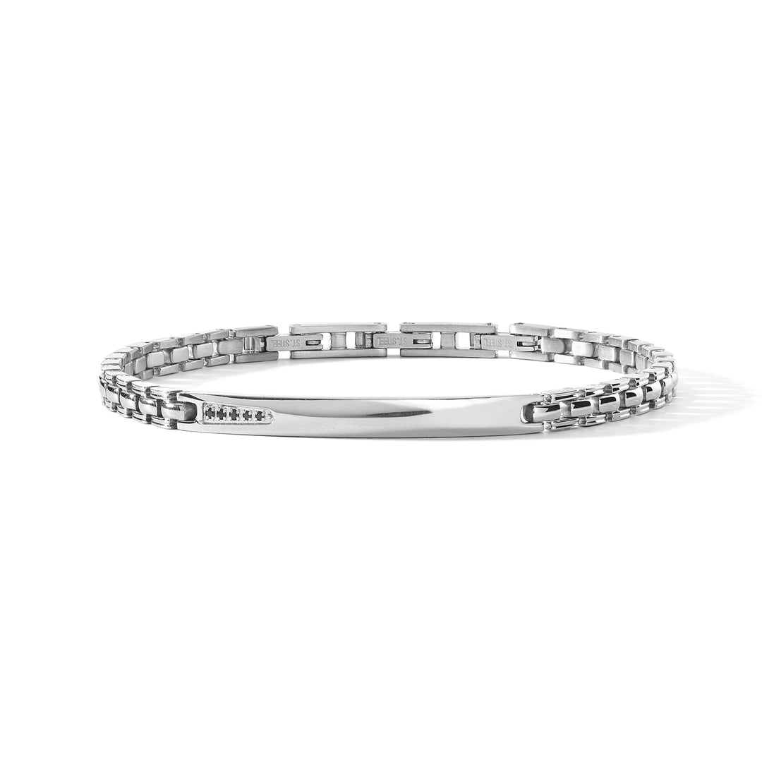 Bracciale Comete - Acciaio e Zirconi Neri