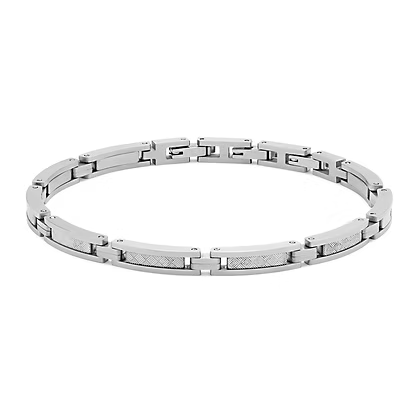 Bracciale Comete - Texture in Acciaio Lucido e Satinato