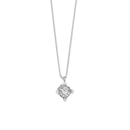 Girocollo Comete - Punto Luce in Oro Bianco e Diamante 0,03 ct.
