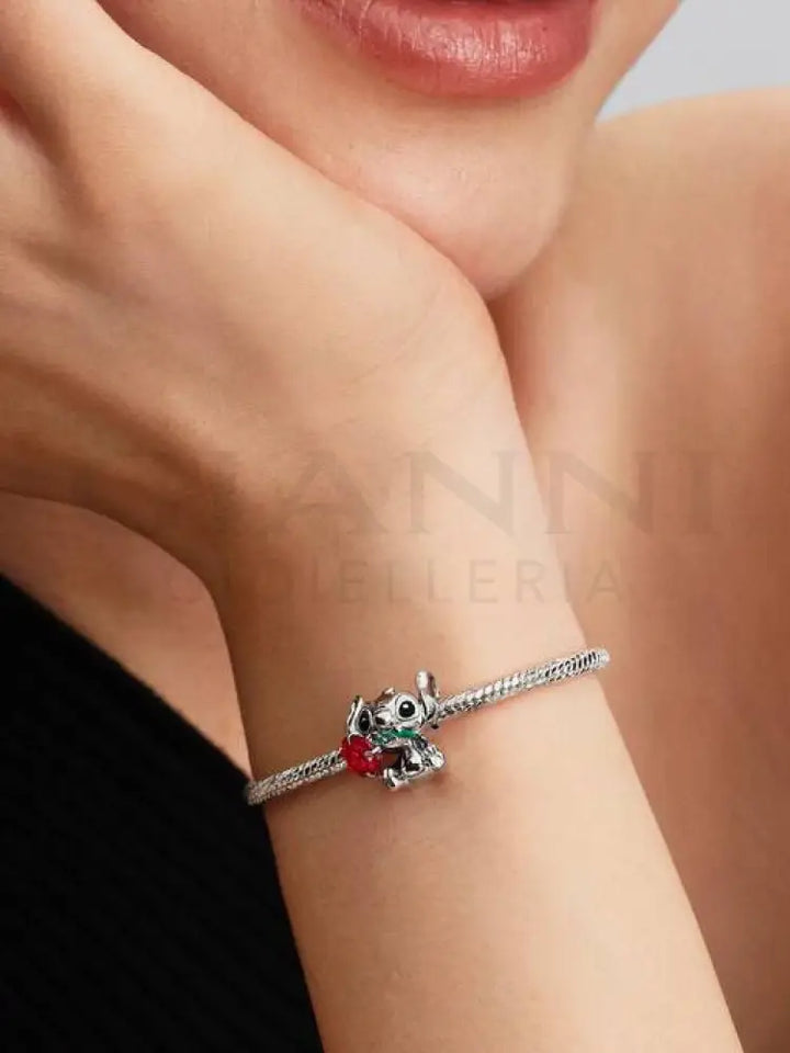 Disney Lilo & Stitch Stitch con la rosa Charm