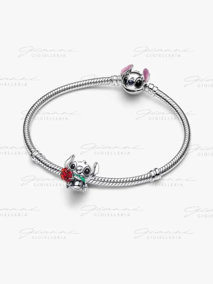 Disney Lilo & Stitch Stitch con la rosa Charm
