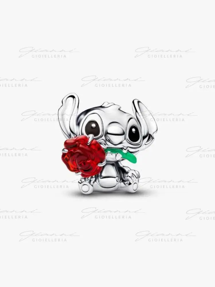 Disney Lilo & Stitch Stitch con la rosa Charm