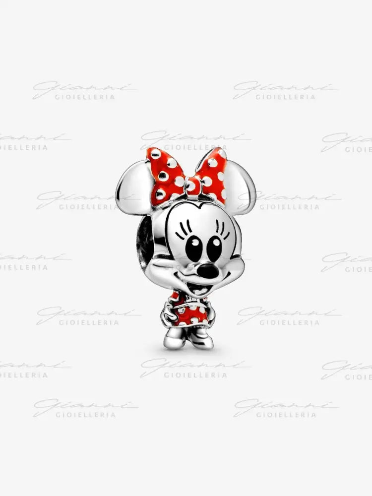 Disney Pandora Charm Minnie con Vestito e Fiocco a pois Charm
