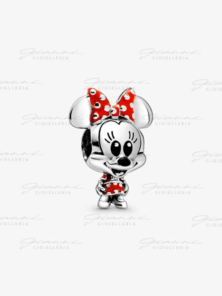 Disney Pandora Charm Minnie con Vestito e Fiocco a pois Charm