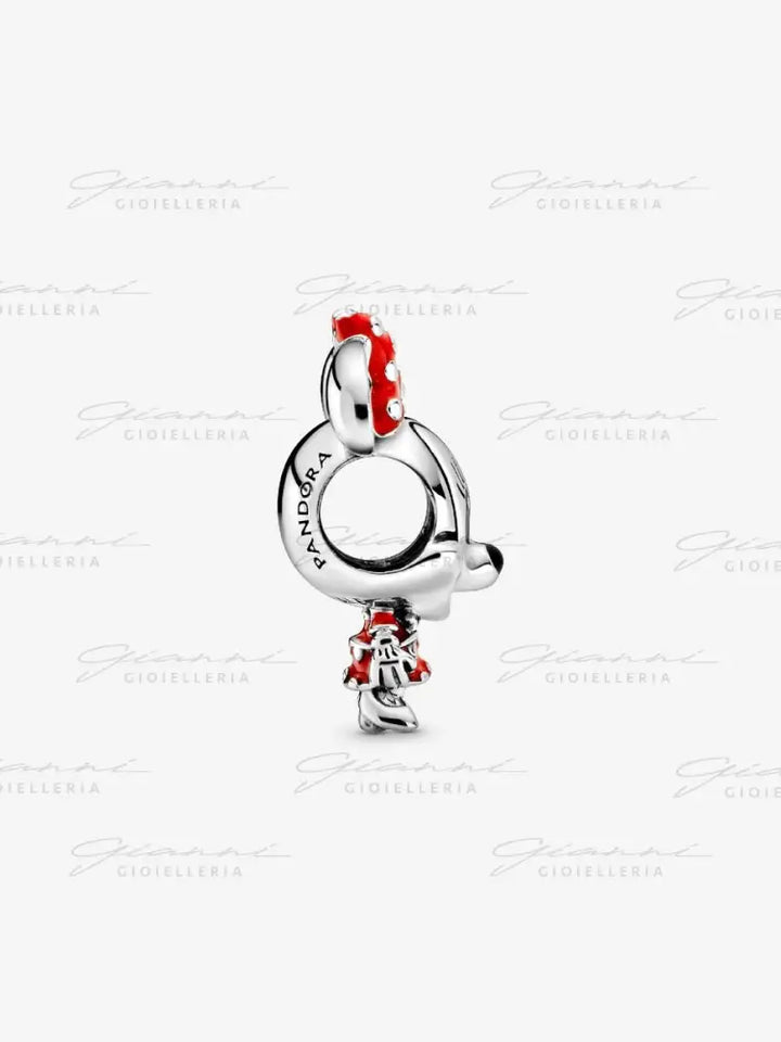 Disney Pandora Charm Minnie con Vestito e Fiocco a pois Charm