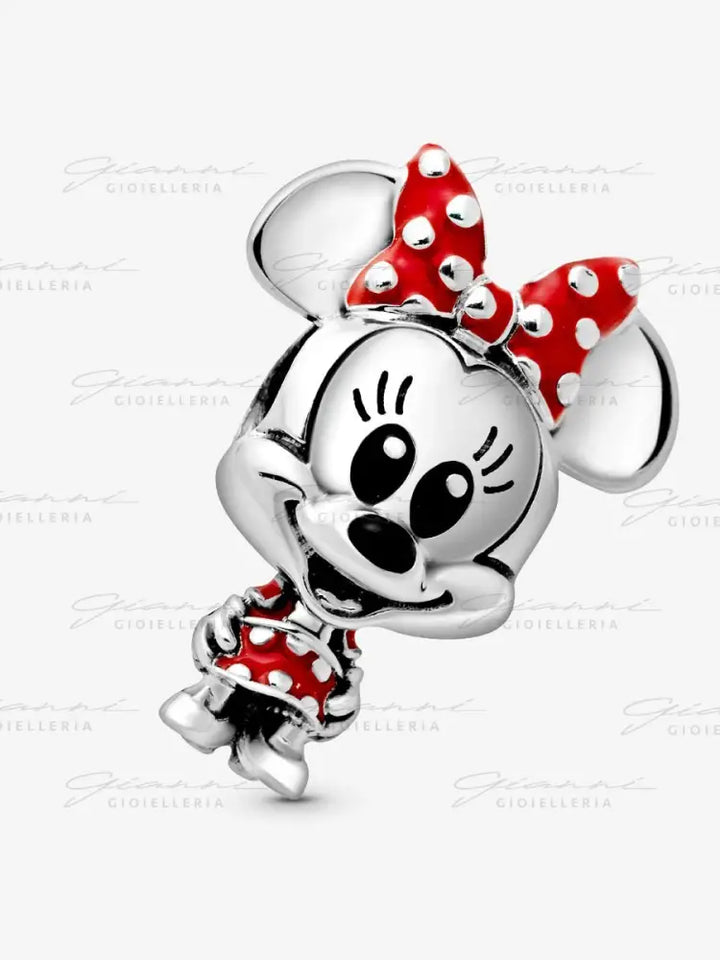 Disney Pandora Charm Minnie con Vestito e Fiocco a pois Charm