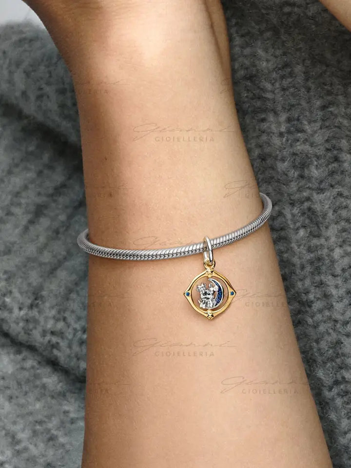 Disney Pandora Pendente Mickey Mouse e Minnie sulla Luna Charm