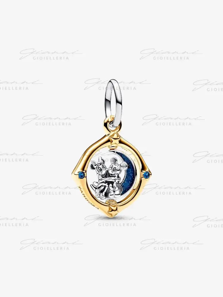 Disney Pandora Pendente Mickey Mouse e Minnie sulla Luna Charm
