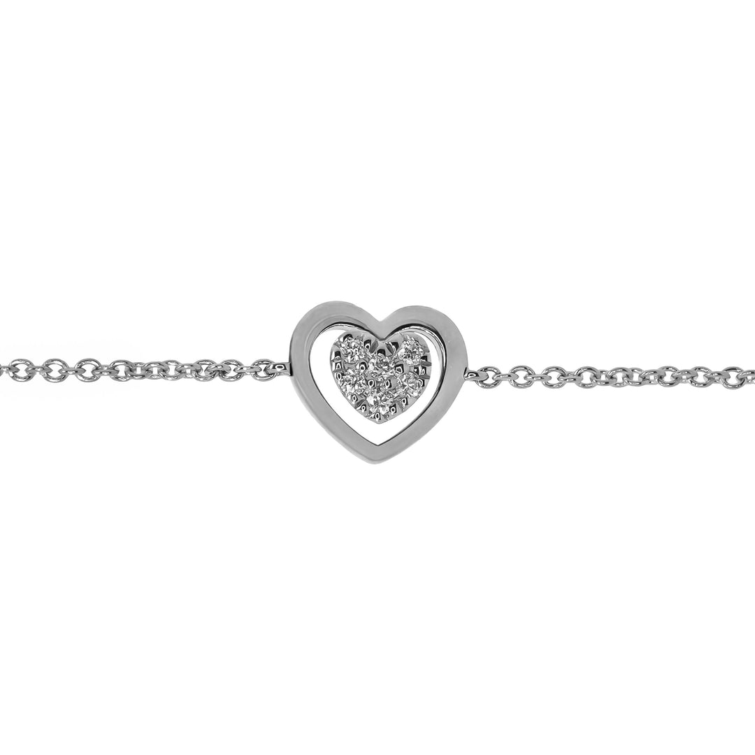 Bracciale Crivelli - Fantasia Cuore con Diamanti in Oro Bianco