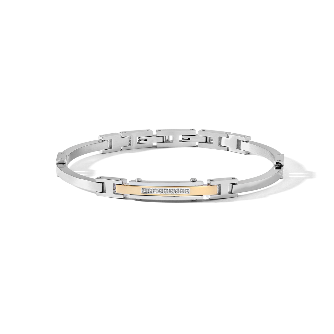 Bracciale Comete - Acciaio con Pvd Giallo e Diamanti