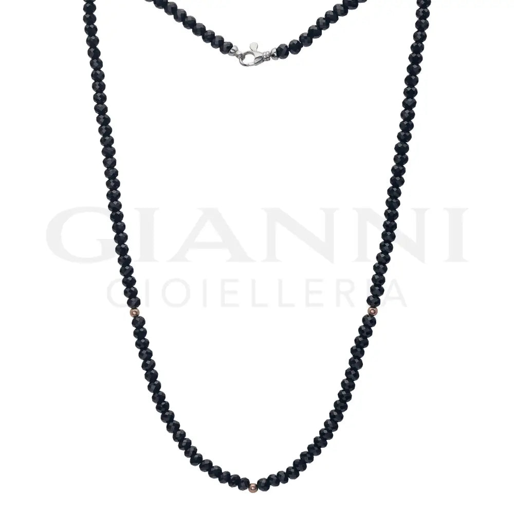 Girocollo Comete - Argento con Elementi Rosè e Spinelli neri - Collane