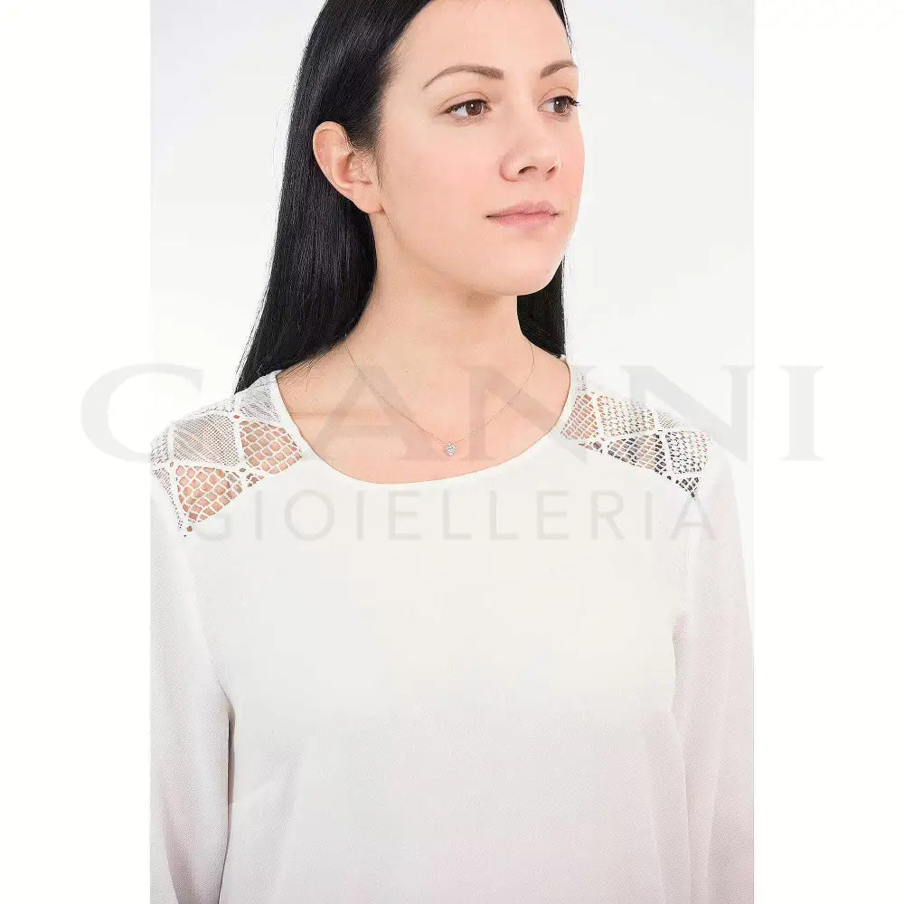 Girocollo Comete - Fantasia Cuore con Acquamarina e Diamante - Collane