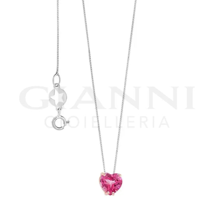 Girocollo Comete - Topazio Rosa in Oro Bianco e Rosè - Collane