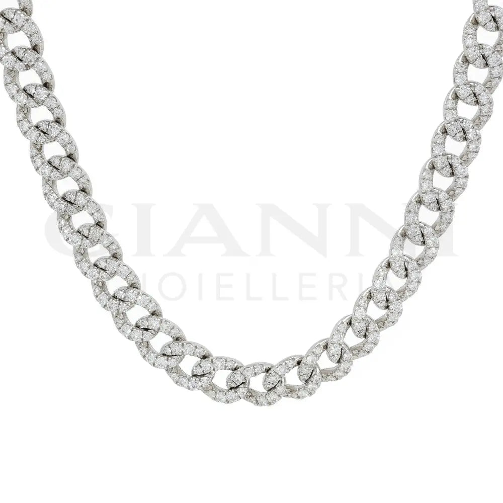 Girocollo Crivelli - Catena Groumette con Pavé di Diamanti Collane