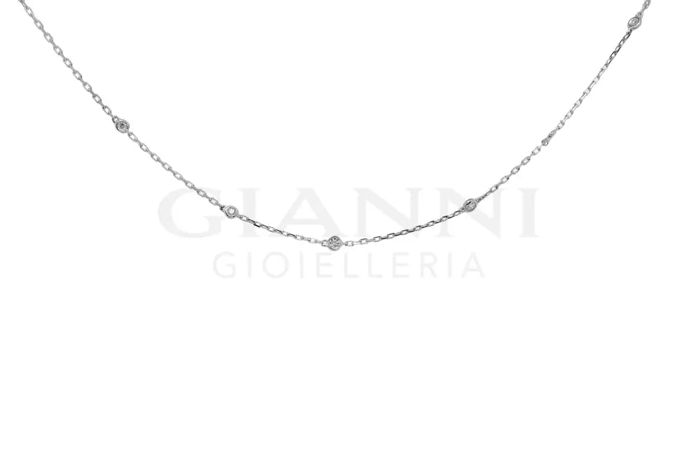 Girocollo Crivelli - Catenina con Punti Luce in Oro Bianco - Collane