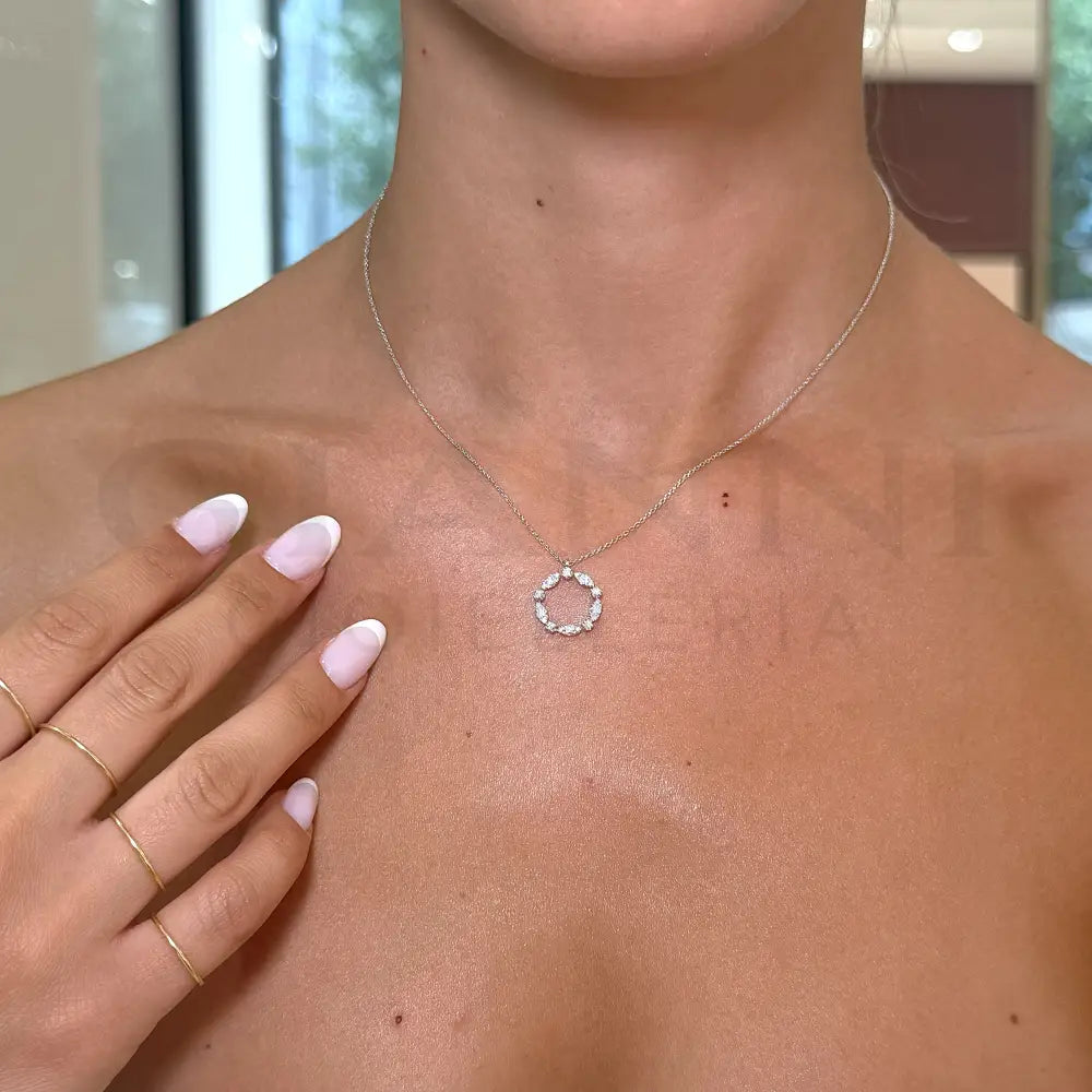 Girocollo Crivelli Cerchio in Oro Bianco con Diamanti incastonati Collane