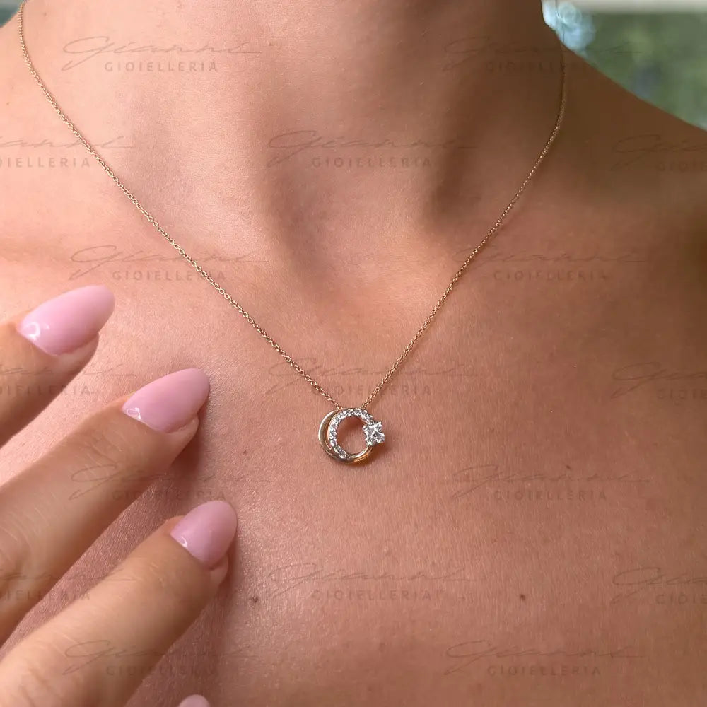 Girocollo Crivelli Collezione Like con fantasia Fiore in Oro Rosa e Diamanti Collane