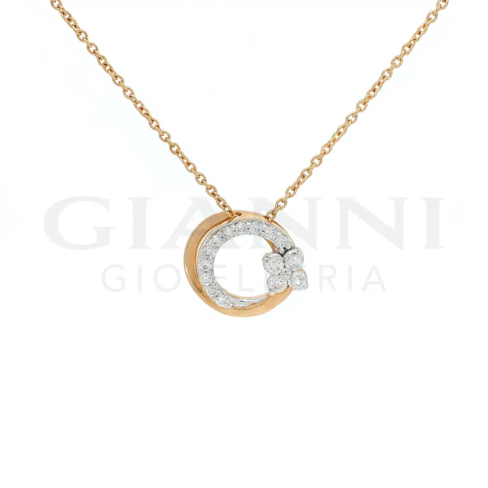 Girocollo Crivelli Collezione Like con fantasia Fiore in Oro Rosa e Diamanti Collane