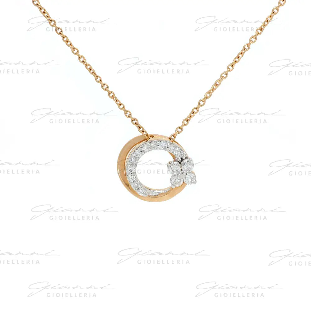 Girocollo Crivelli Collezione Like con fantasia Fiore in Oro Rosa e Diamanti Collane