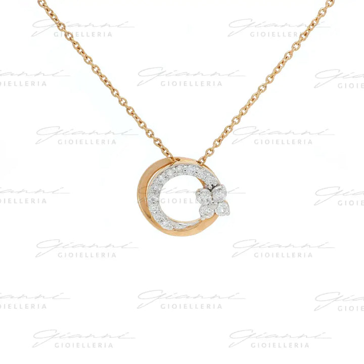 Girocollo Crivelli Collezione Like con fantasia Fiore in Oro Rosa e Diamanti Collane