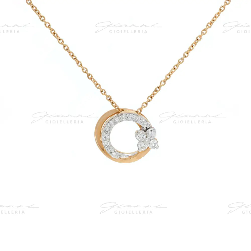 Girocollo Crivelli Collezione Like con fantasia Fiore in Oro Rosa e Diamanti Collane