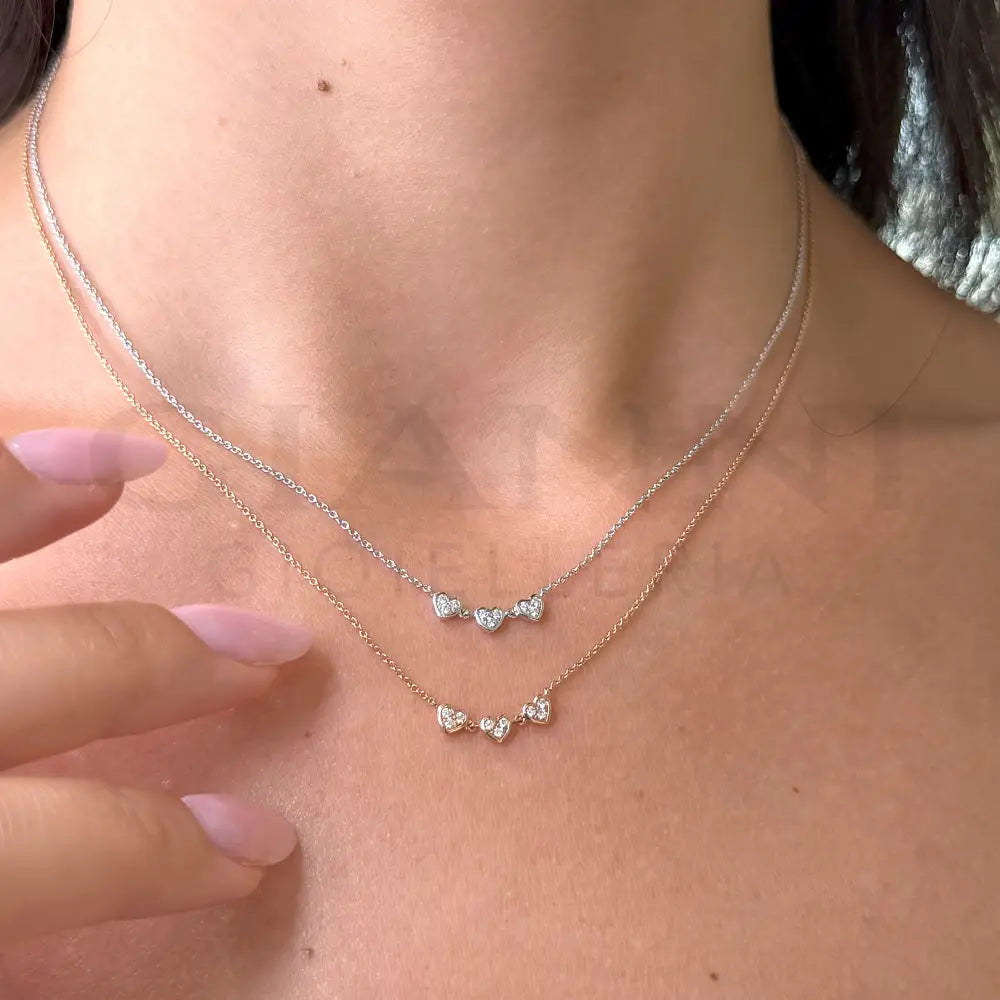 Girocollo Crivelli Cuoricini in Oro Rosa con Diamanti Collane