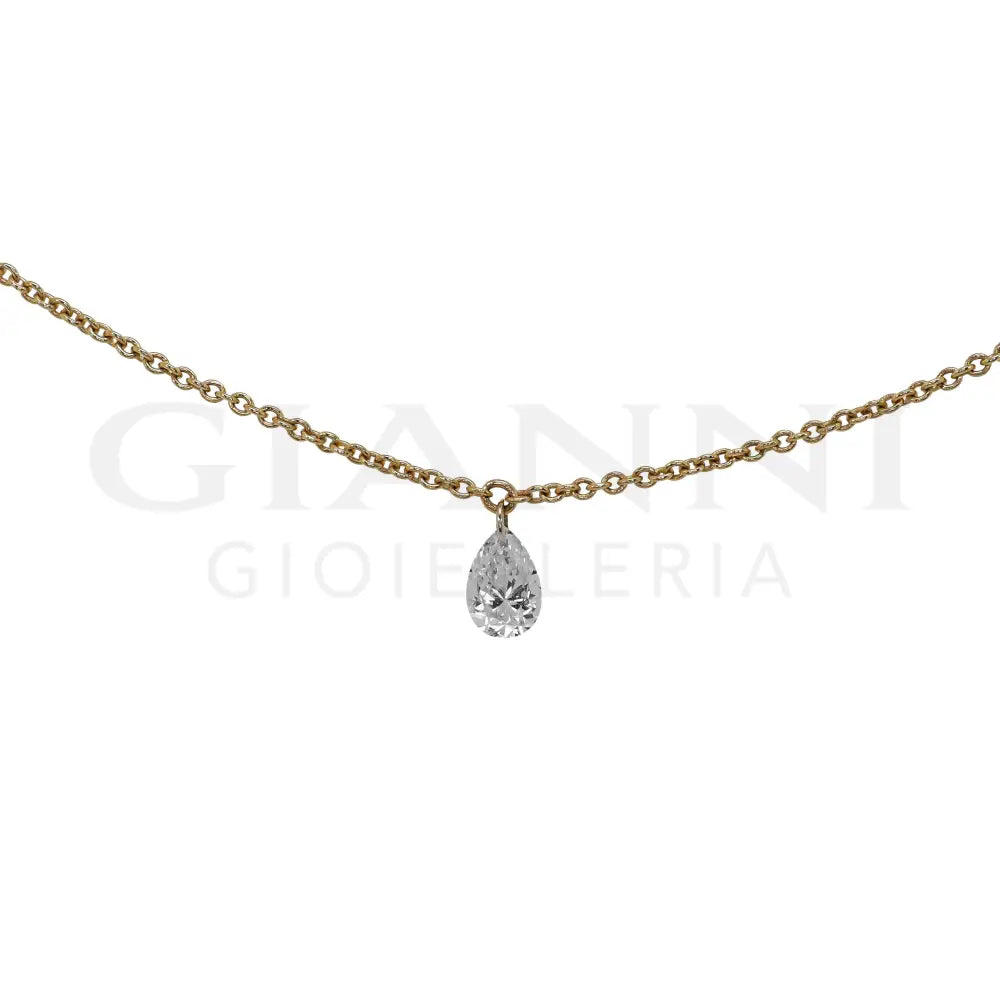 Girocollo Crivelli - Diamante Taglio Goccia in Oro Rosa - Collane