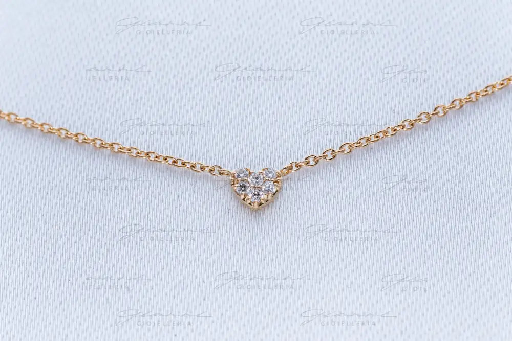 Girocollo Crivelli - Fantasia con cuore in pavè di diamanti Collane