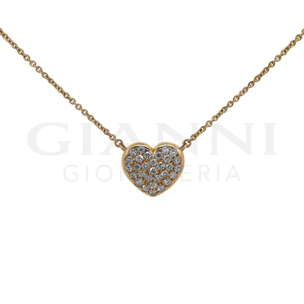 Girocollo Crivelli - Fantasia Cuore con Pavé di Diamanti in Oro Rosa - Collane