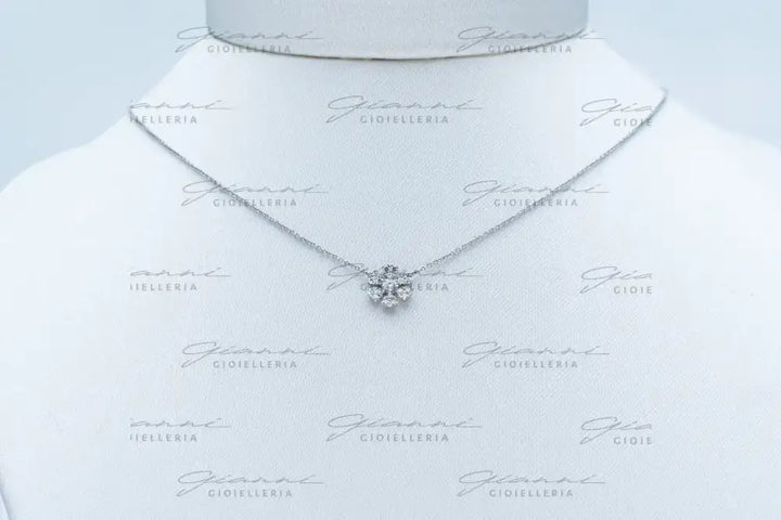 Girocollo Crivelli - Fantasia Fiore in Oro Bianco con Diamanti Collane