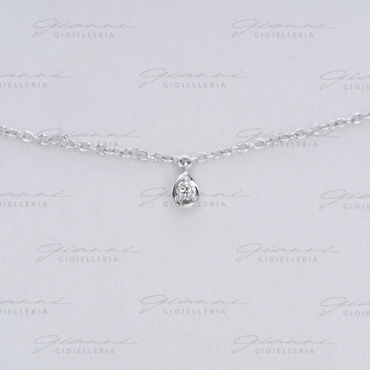 Girocollo Crivelli - Oro Bianco con Diamanti Pendenti Collane
