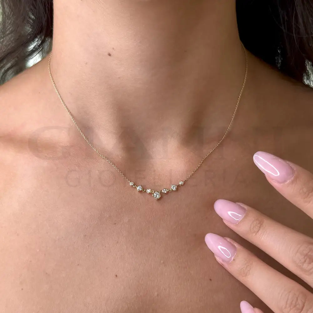 Girocollo Crivelli Oro Giallo con Diamanti Pendenti Collane