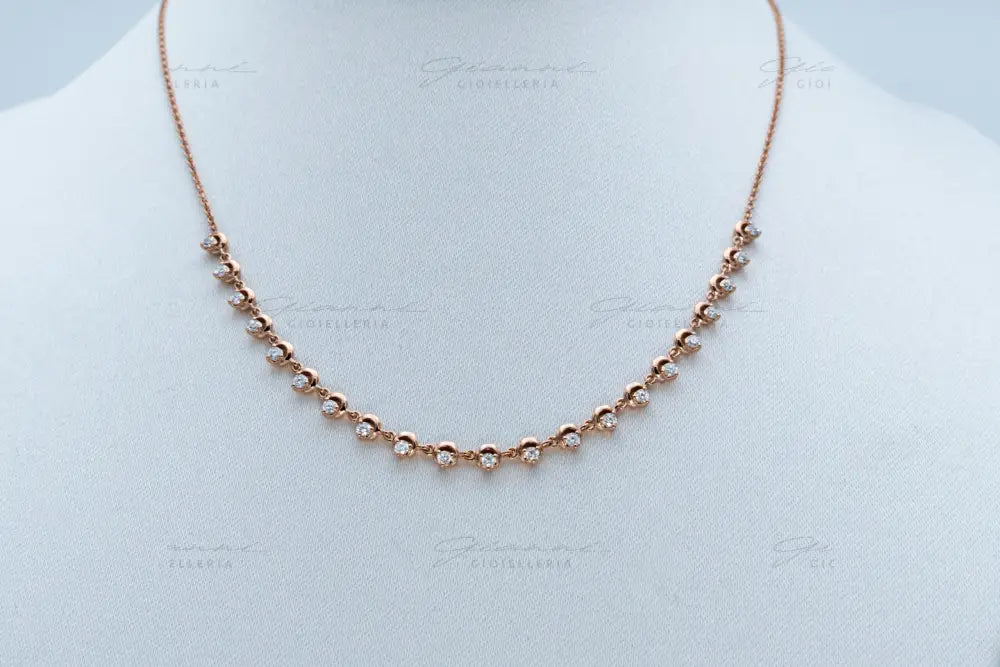 Girocollo oro rosa diamanti