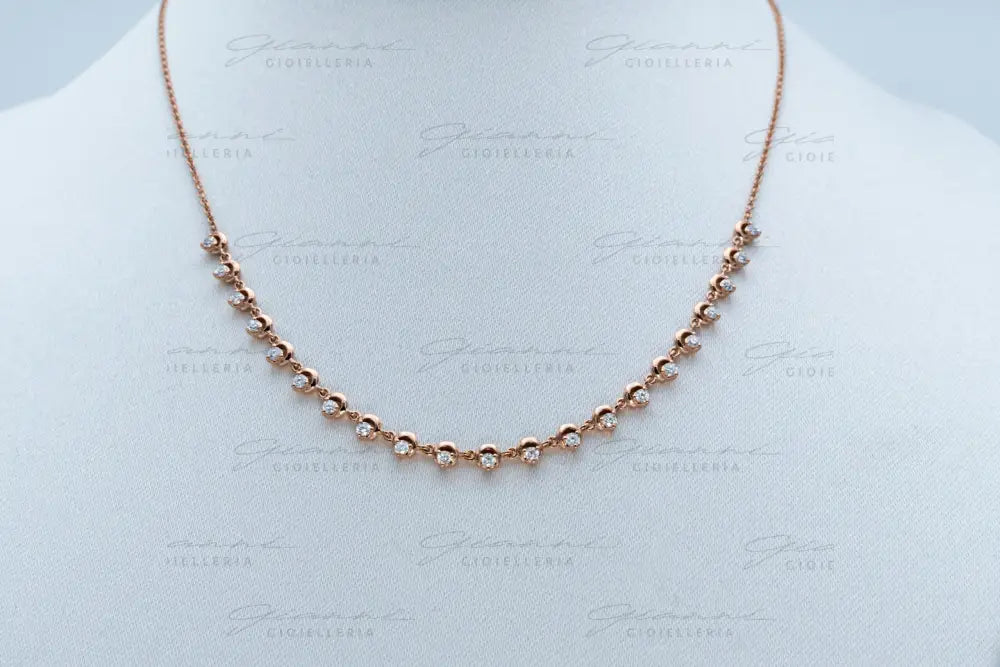 Girocollo oro rosa diamanti