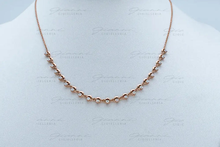 Girocollo oro rosa diamanti