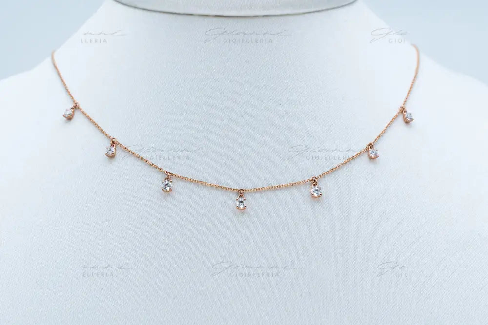 Girocollo fantasia diamanti pendenti
