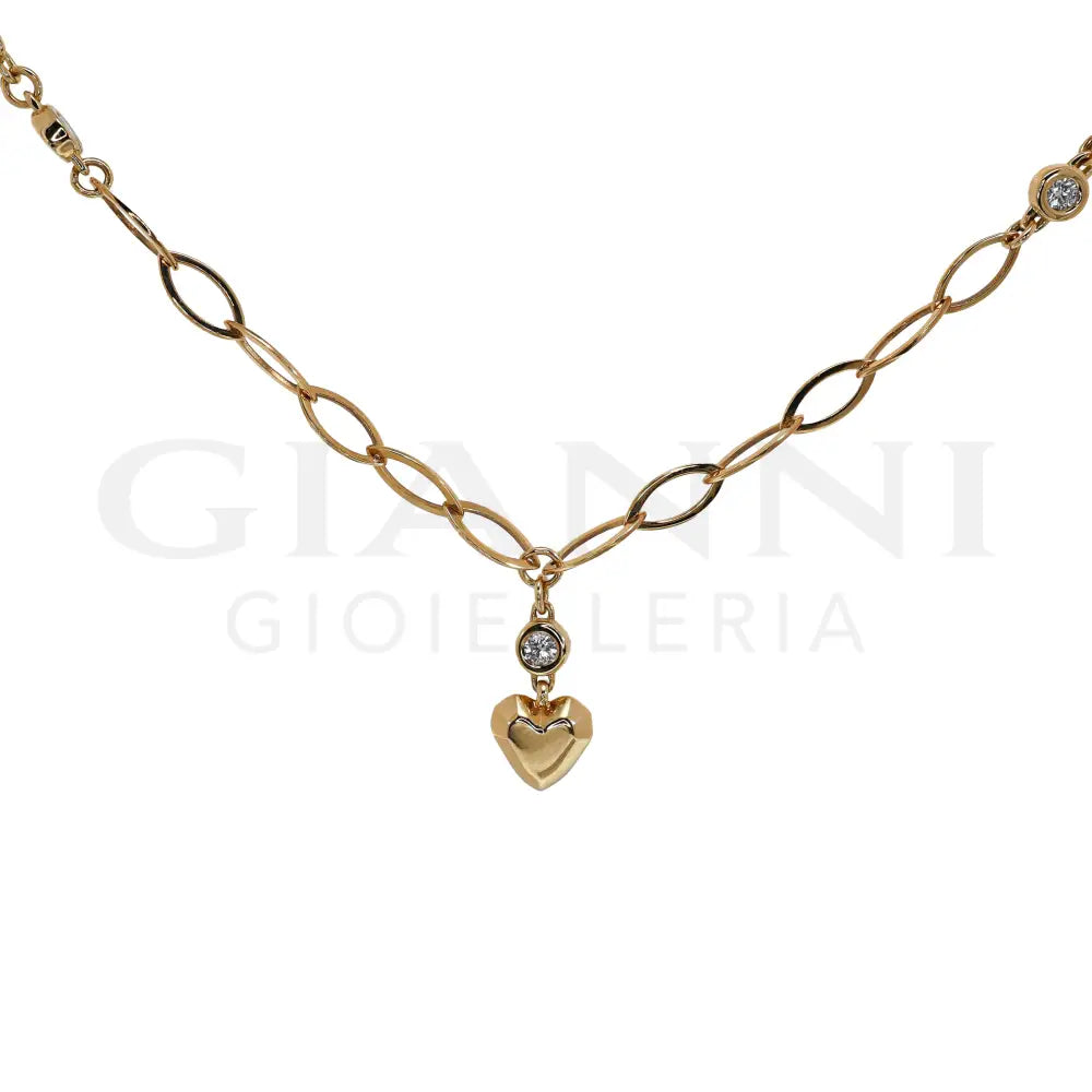 Girocollo Crivelli - Pendente Cuore in Oro Rosa e Diamanti - Collane