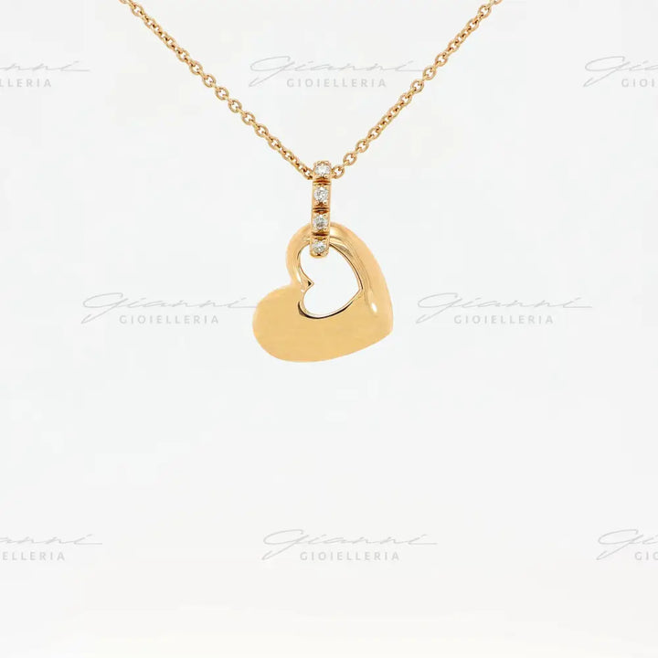 Girocollo Crivelli - Pendente Fantasia Cuore in Oro Rosa con Diamanti Collane