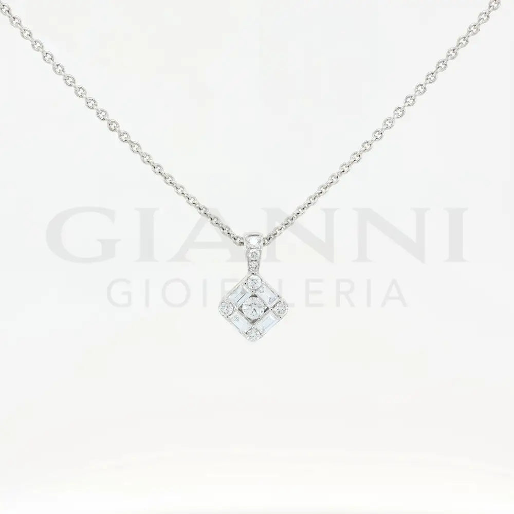Girocollo Crivelli - Pendente in Oro Bianco con Diamanti Collane