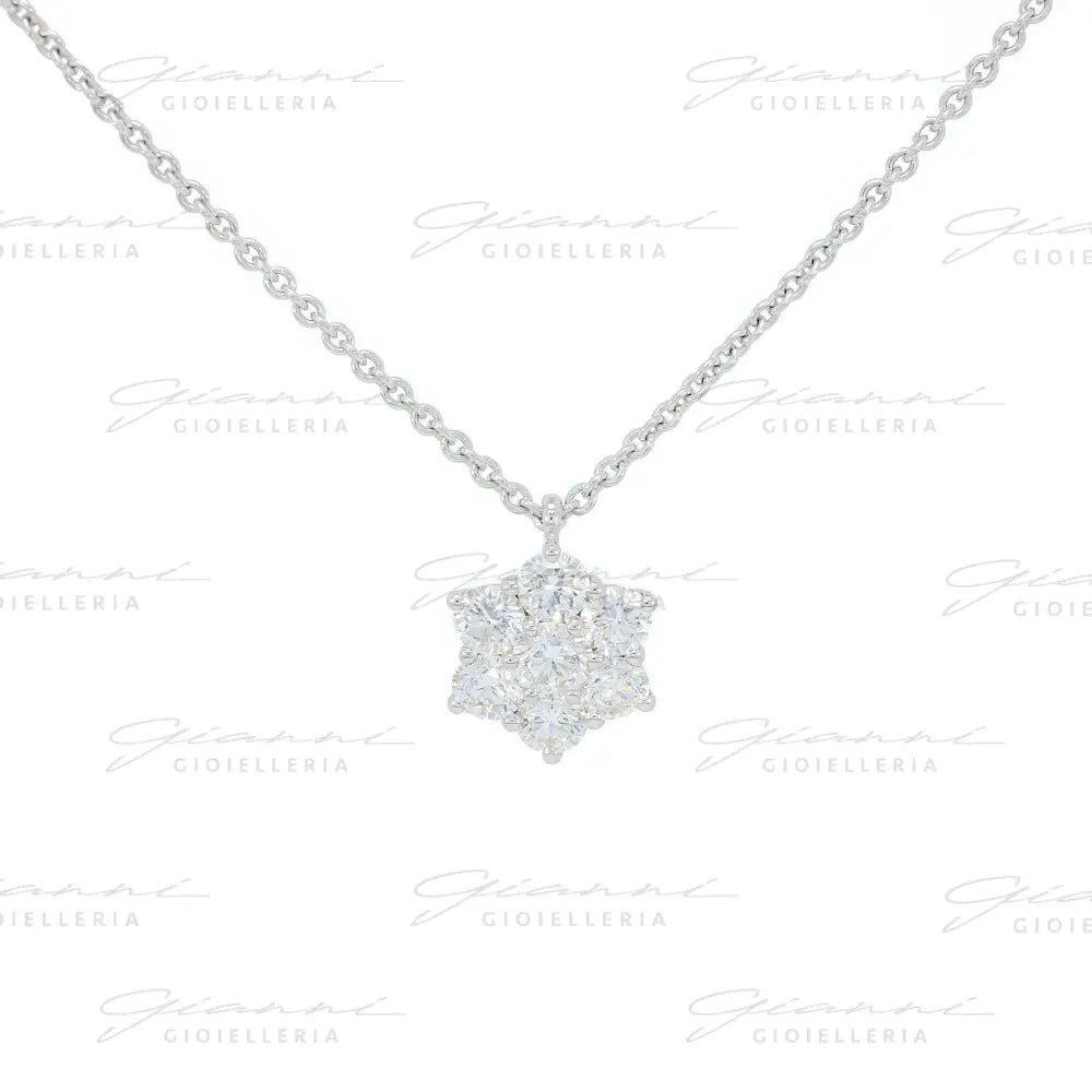Girocollo Crivelli - Pendente Moretta 0,90 ct. in Oro Bianco con Pavè di Diamanti Collane