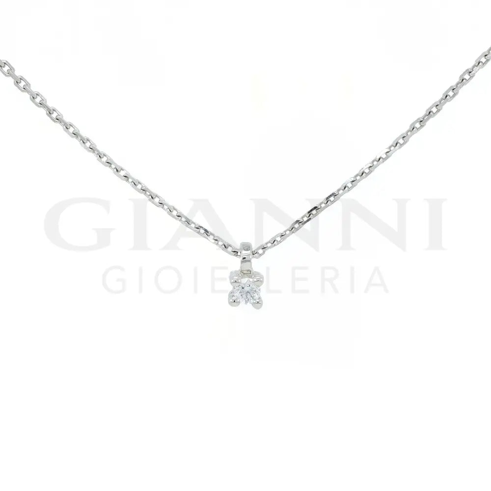 Girocollo Crivelli Pendente Punto luce 0,05 ct. in Oro Bianco Collane