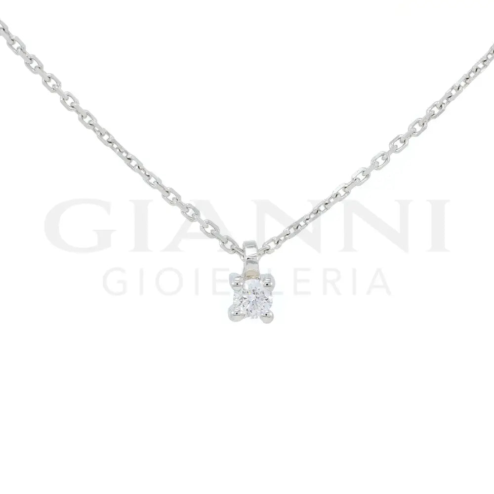 Girocollo Crivelli Pendente Punto luce 0,10 ct. in Oro Bianco Collane
