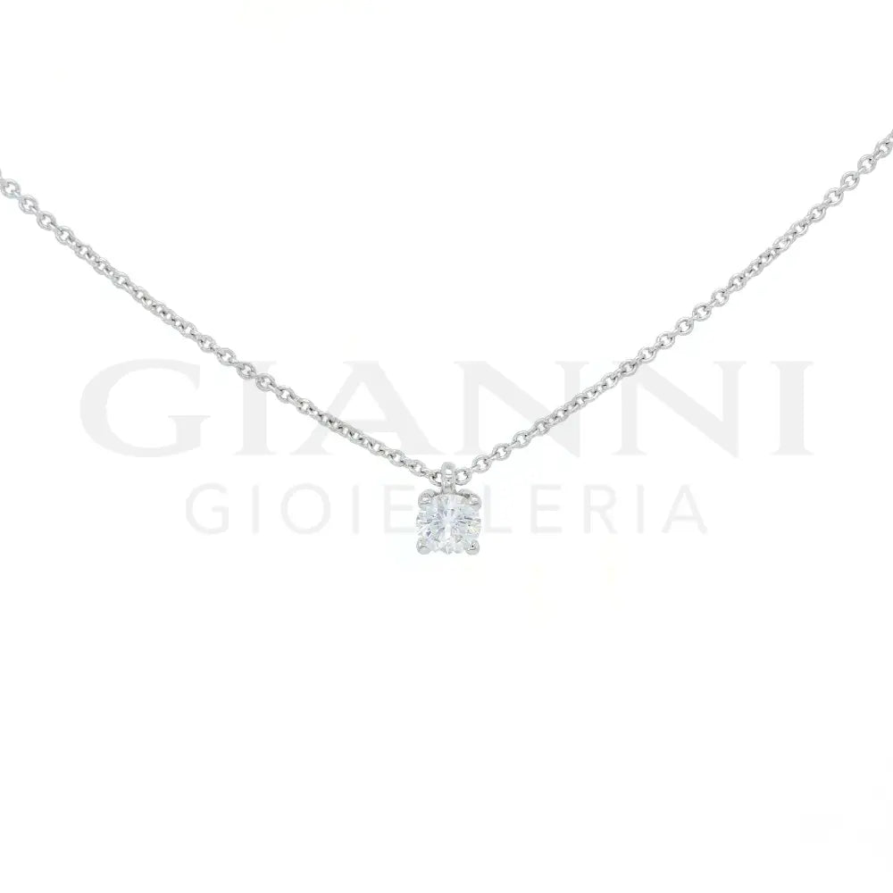 Girocollo Crivelli Pendente Punto luce 0,15 ct. in Oro Bianco Collane