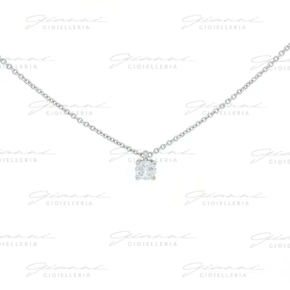 Girocollo Crivelli Pendente Punto luce 0,15 ct. in Oro Bianco Collane