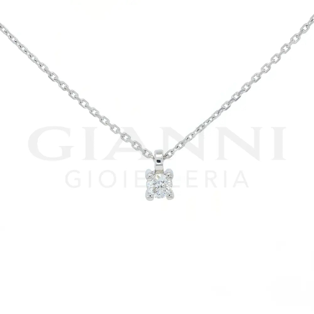 Girocollo Crivelli Pendente Punto luce 0,20 ct. in Oro Bianco Collane