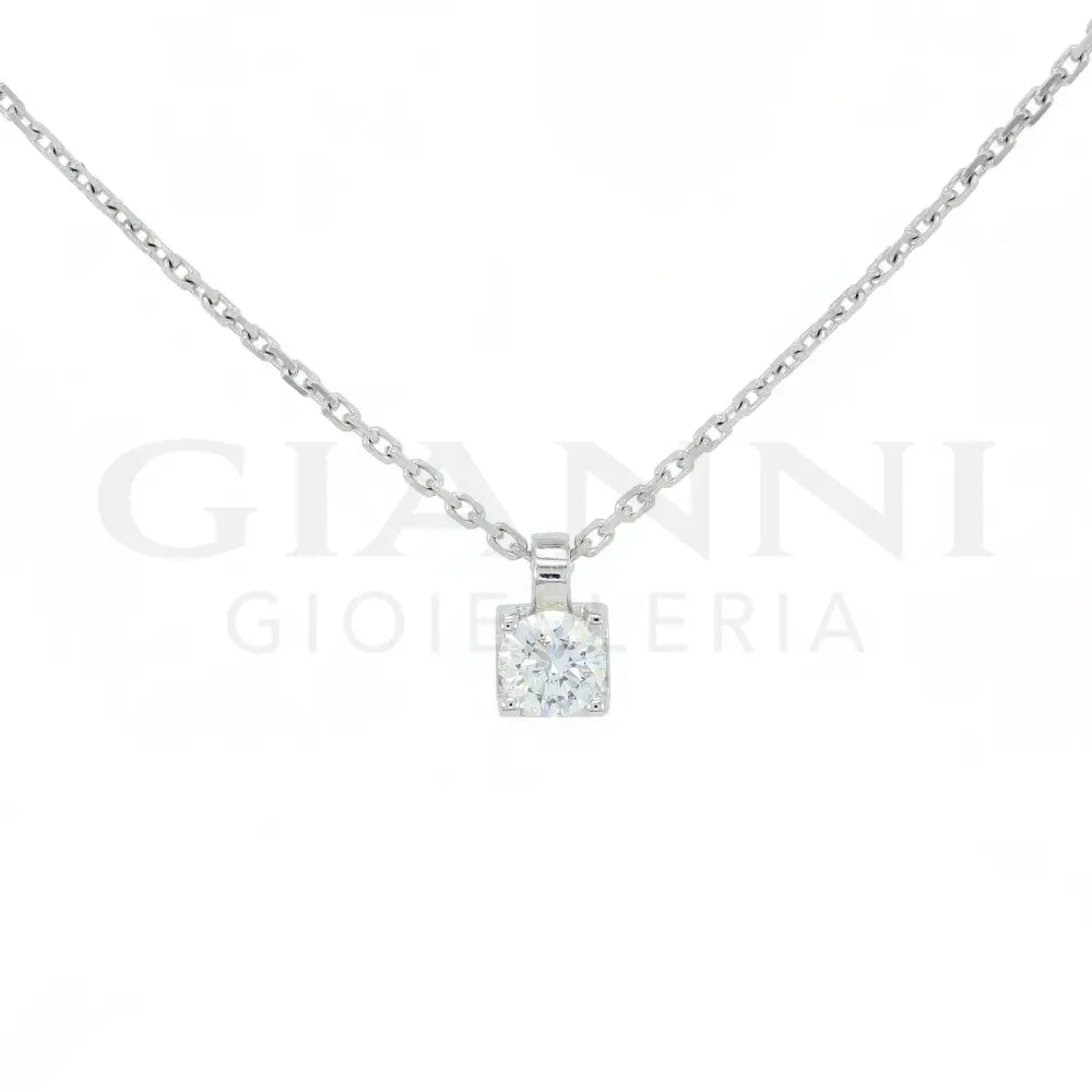 Girocollo Crivelli Pendente Punto luce 0,25 ct. in Oro Bianco Collane