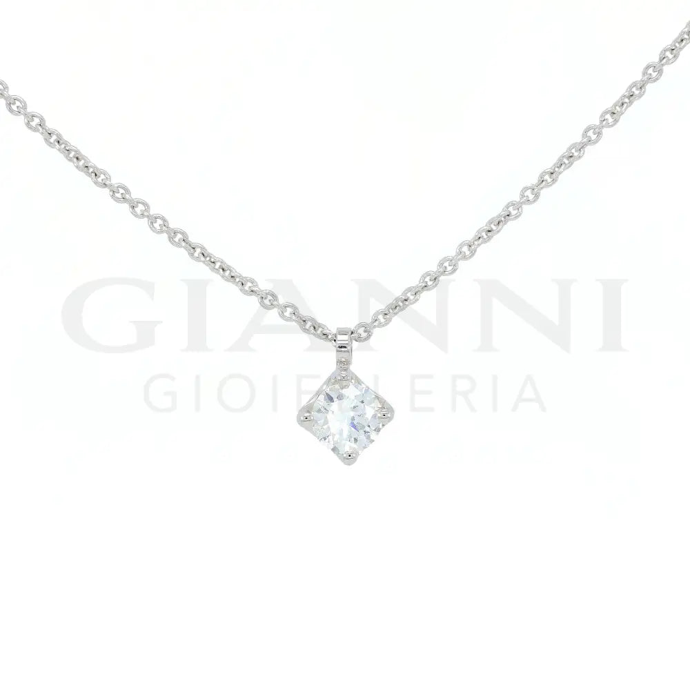 Girocollo Crivelli Pendente Punto luce 0,30 ct. in Oro Bianco Collane
