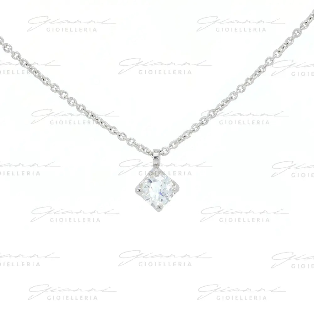 Girocollo Crivelli Pendente Punto luce 0,30 ct. in Oro Bianco Collane